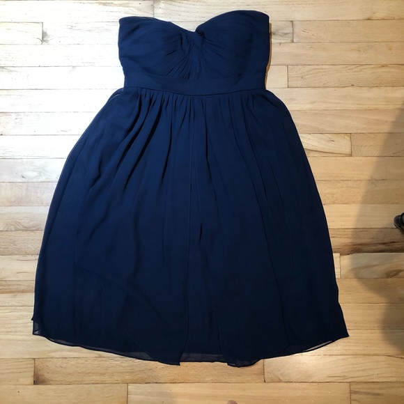 Jenny Yoo Collection short strapless navy dress - Picture 3 of 7